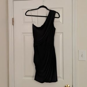 Navy, one shoulder cocktail dress